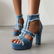 Frayway Denim Heels